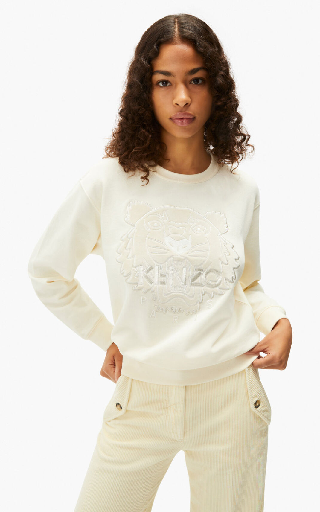 Kenzo The Invierno Capsule Tiger Sudadera Mujer Blancas | 3294810-AC